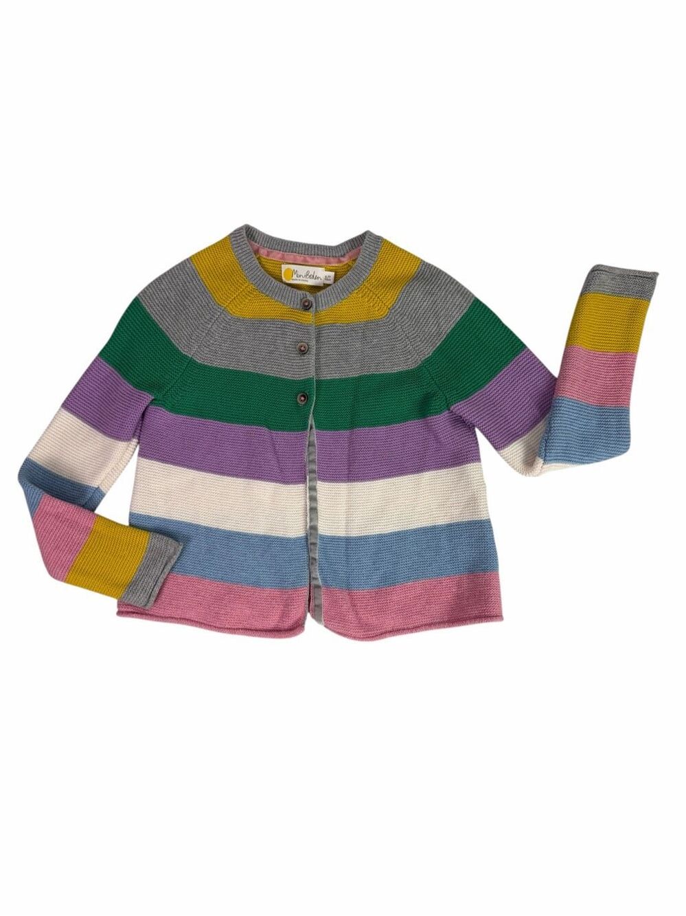 Mini Boden size 6-7 Striped 3 Button Sweater Cardigan